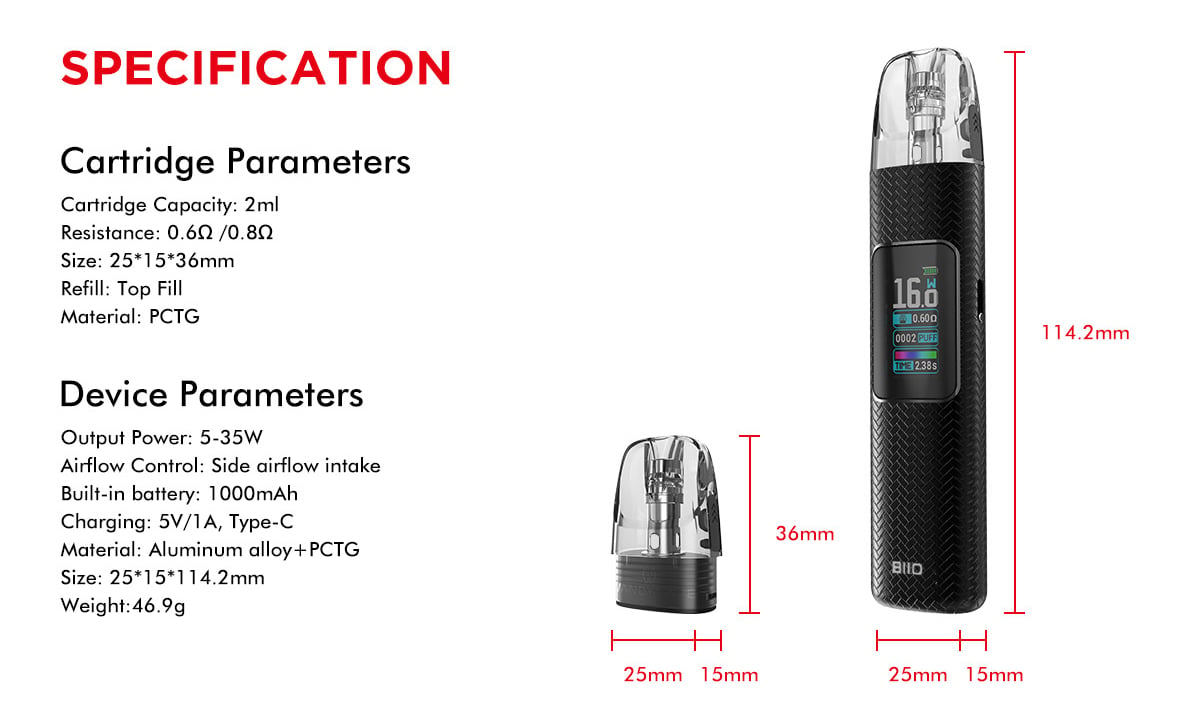 Vandy Vape BIIO Pod System Kit 1000mAh 2ml 10