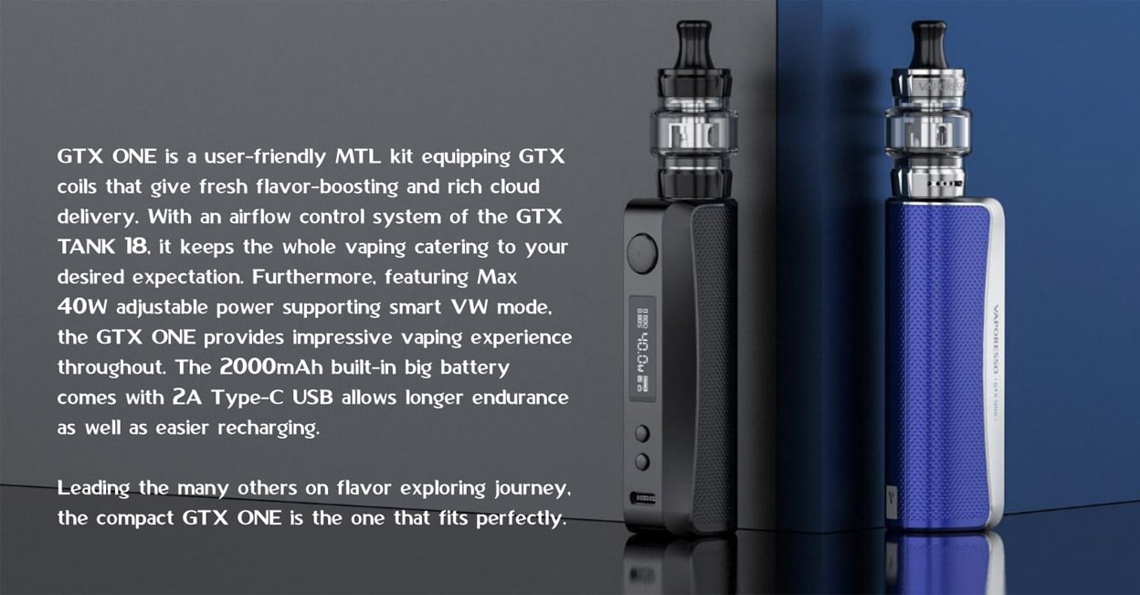 Vaporesso GTX One Mod Kit with GTX Tank 18 2000mAh 3ml 2