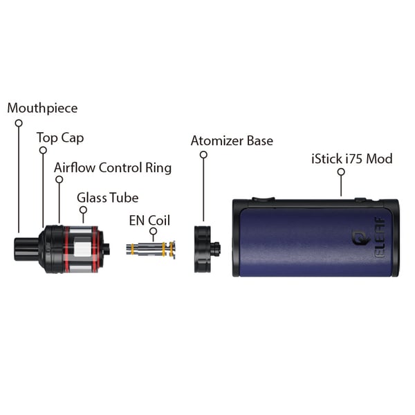 Eleaf iStick i75 Box Mod Kit with En Air Tank Atomizer 3000mAh 3.5ml