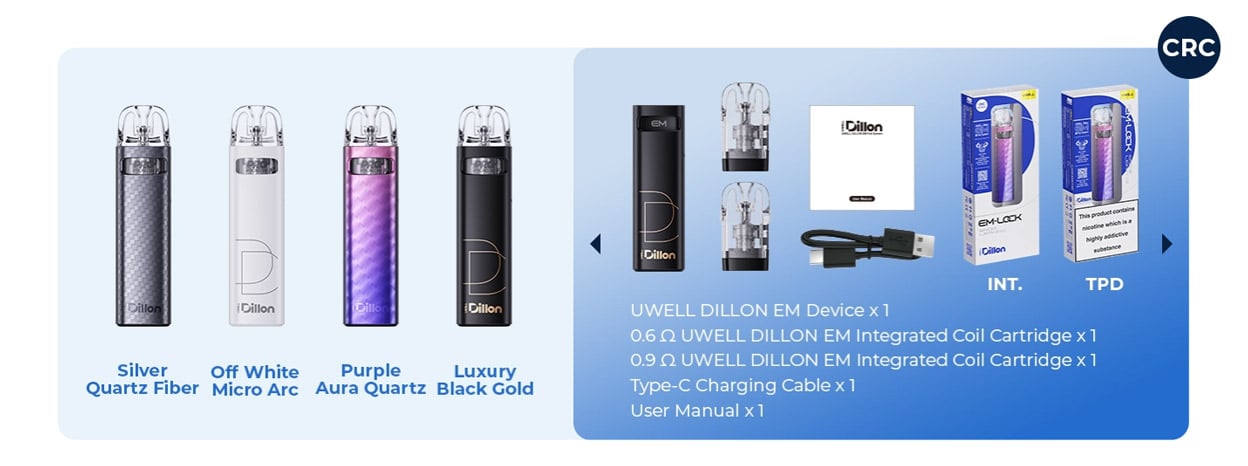 Uwell Dillon EM Pod System Kit 900mAh 2.5ml 9