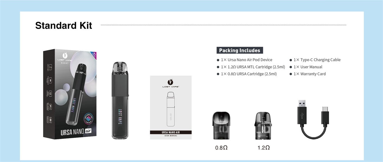 Lost Vape Ursa Nano Air Pod System Kit 800mAh 2.5ml 10