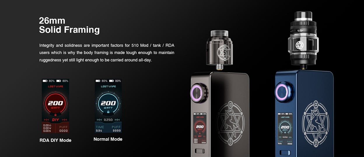 Lost Vape Centaurus M200 Box Mod Kit with Centaurus Sub Ohm Tank 5ml 8