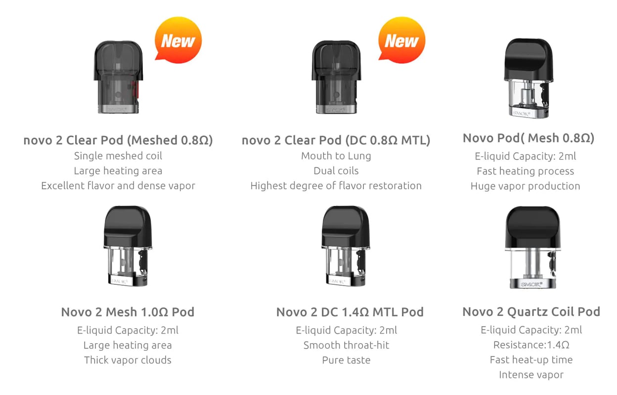 SMOK Novo 2 Pod Cartridge for SMOK Novo, Novo 2, Novo 2s, Novo 3 Kit, Novo 2x, Propod GT Kit, Novo Master Kit, Novo Master Box Kit 2ml (3pcs/pack) 1