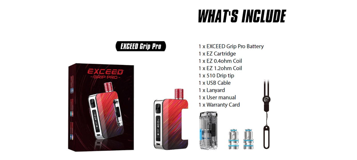 Joyetech Exceed Grip Pro Pod System Kit 1000mAh 2.6ml 17