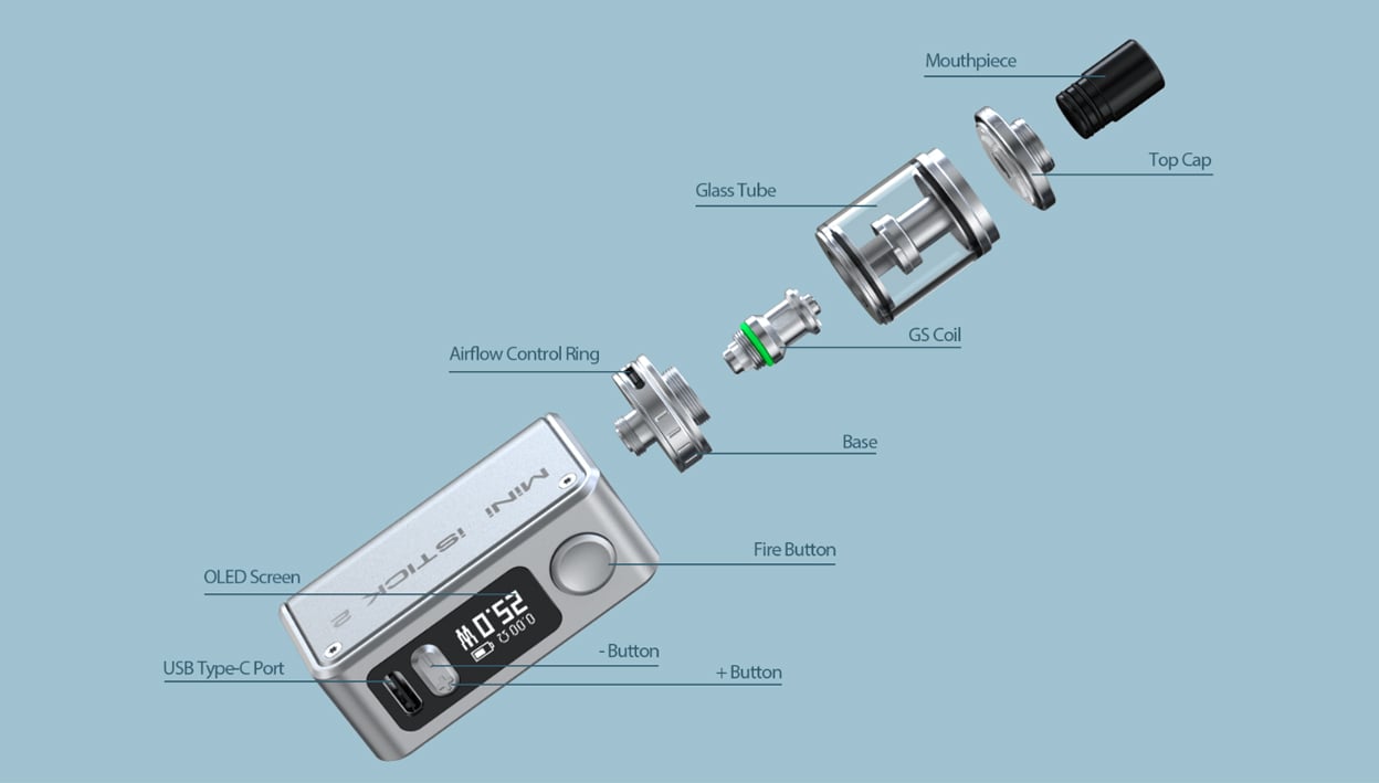 Eleaf Mini iStick 2 25W Box Mod Kit with GS Air 4 Tank Atomizer 1050mAh 2ml / 2.5ml 13