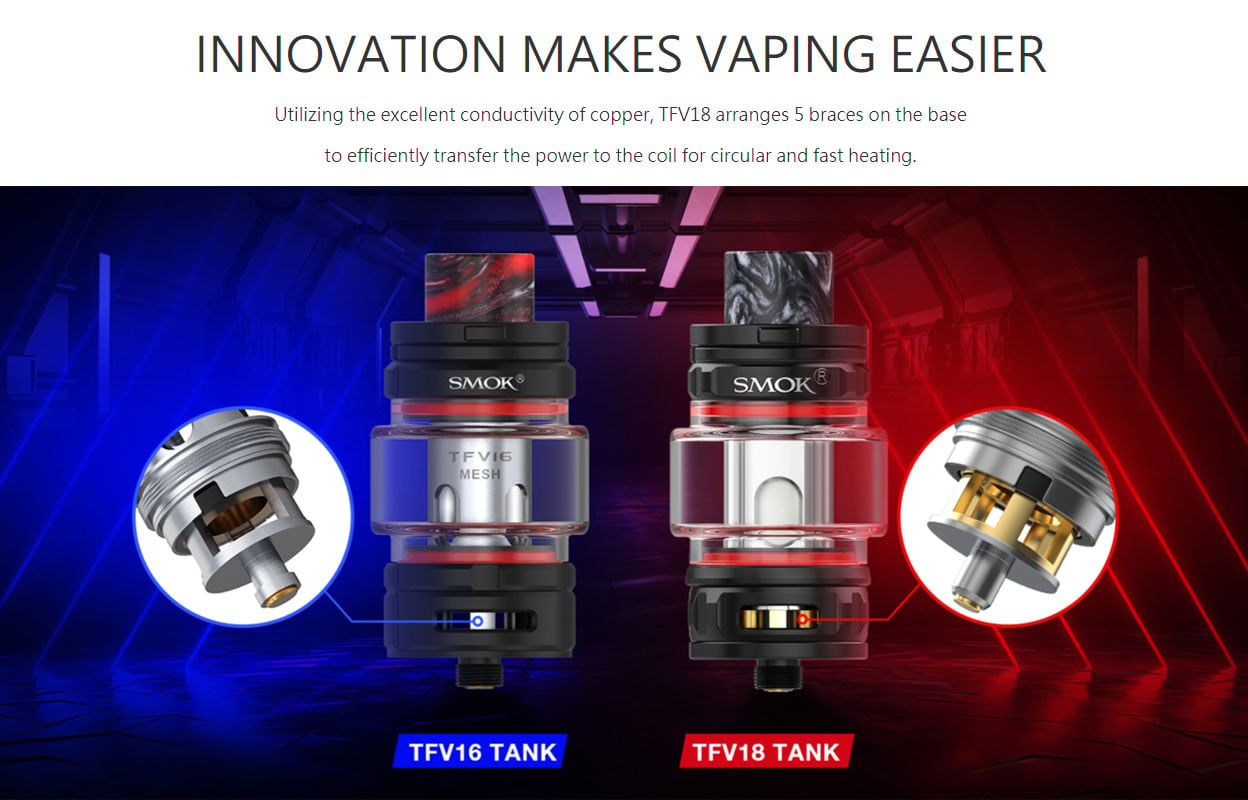 SMOK TFV18 Tank Atomizer with Child-Proof 7.5ml 7