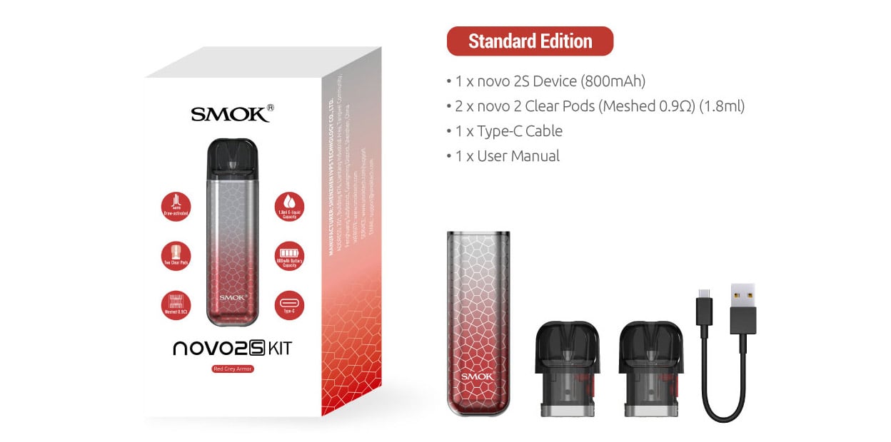 SMOK Novo 2S Pod System Kit 800mAh 1.8ml 6