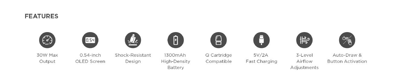 Geekvape Aegis Hero Q Pod Kit 1300mAh (Max 30W) 2ml 4