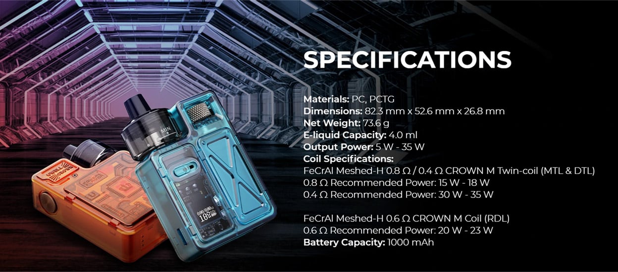 Uwell Crown M Pod Mod Kit 1000mAh 4ml 14