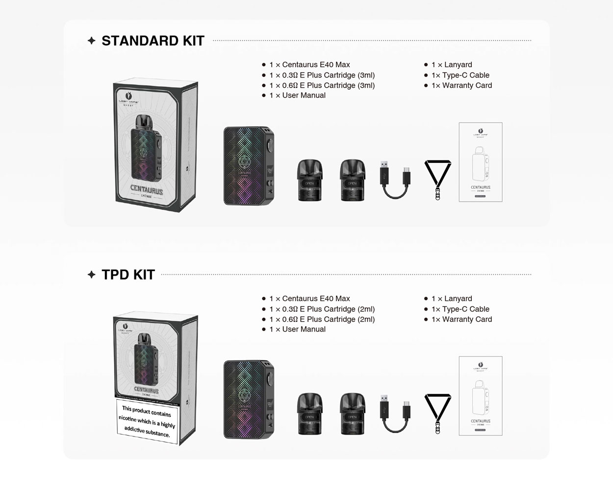 Lost Vape Centaurus E40 Max Pod Kit 1400mAh 3ml 4