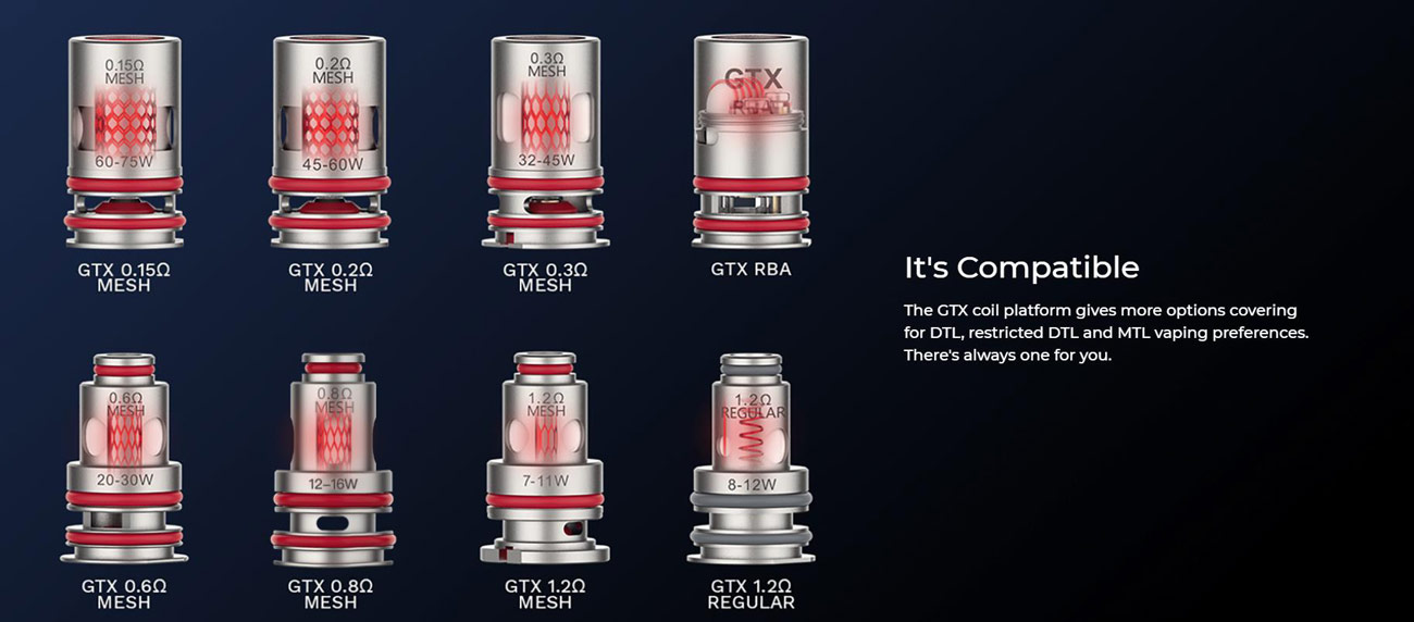 Vaporesso GTX RBA Coil for Target PM80 Kit / Target PM80 SE Kit / Gen Nano Kit / Luxe 80S / luxe 80 / Target PM80 / GTX Go 80 / LUXE XR / LUXR XR Max Kit 1