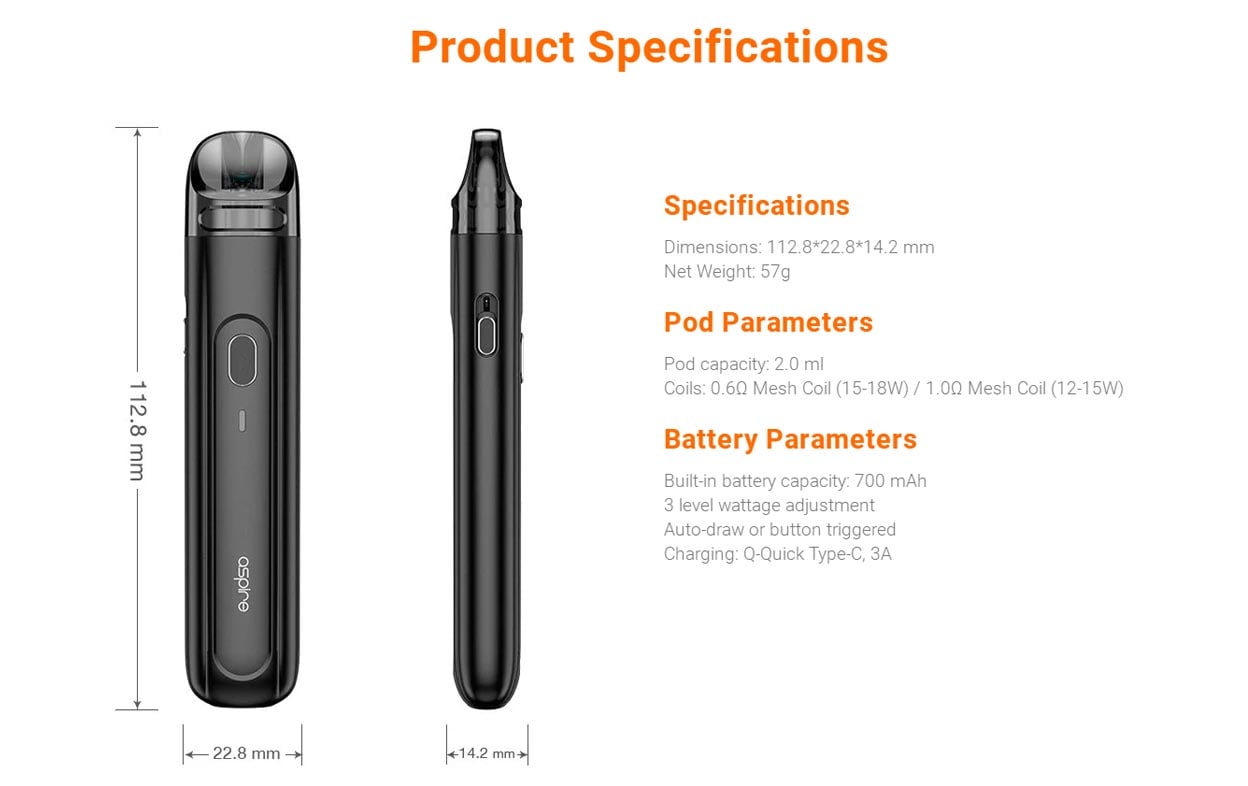 Aspire Flexus Q Pod System Kit 700mAh 2ml 15