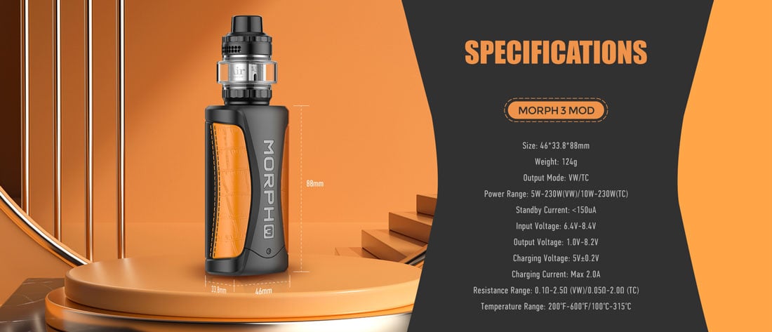 SMOK Morph 3 230W Mod Kit with T-Air Tank Atomizer 5ml 1