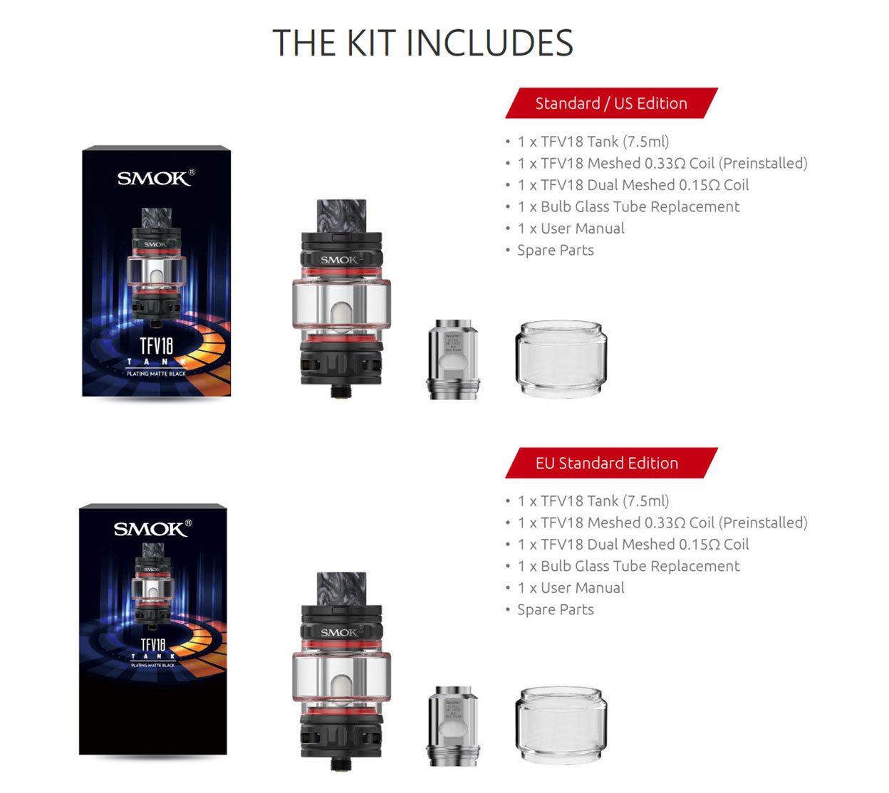 SMOK TFV18 Tank Atomizer with Child-Proof 7.5ml 3