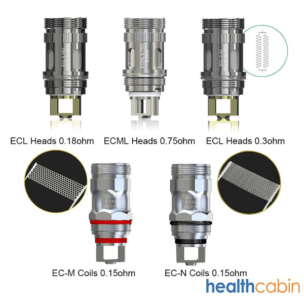 Eleaf EC Series Coil Heads for iSmoka Eleaf iJust S & iJust 2 & ijust 2 Mini & Melo & Melo 2 & Melo 3 & Melo 3 Mini & Pico & lemo 3 & Atlantis & Atlantis 2 & Atalantis Mega & Pico Plus & iJust ECM Tank & MELO 4 & MELO 3 Nano & Melo 6 Tank(5pcs/pack)