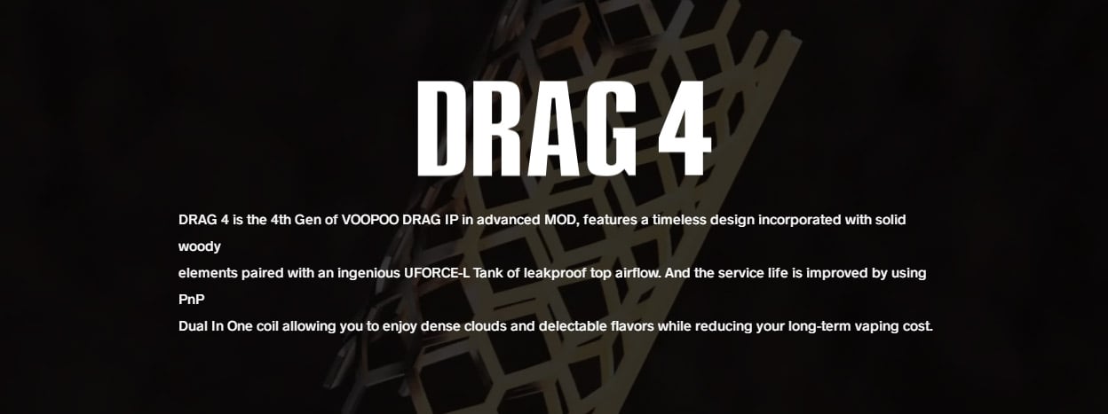 Voopoo Drag 4 Box Mod Kit with Uforce-L Tank Atomizer 4ml 3