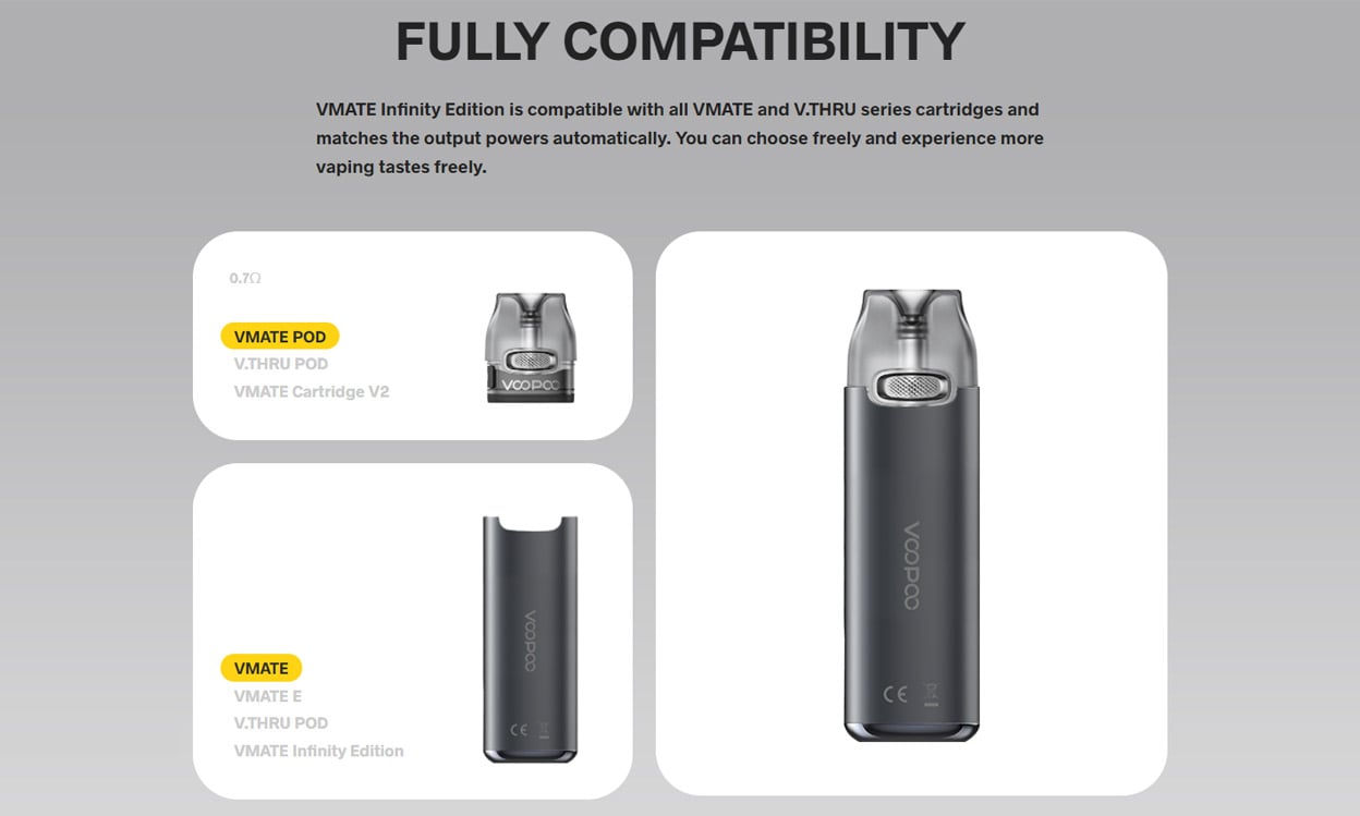 Voopoo VMATE Infinity Edition Pod System Kit 900mAh 3ml 14