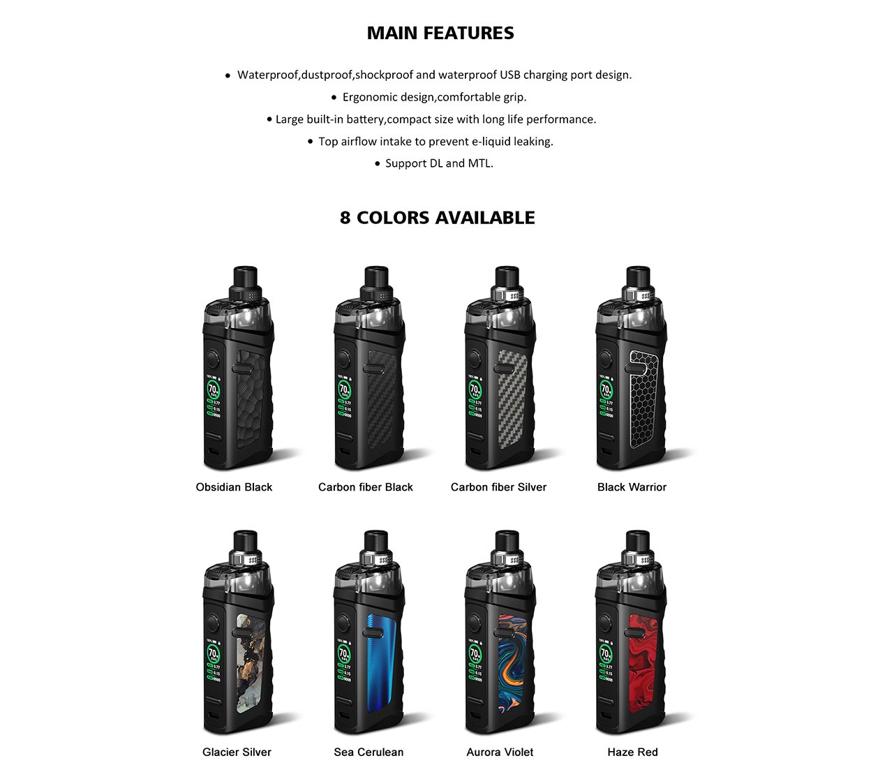 Vandy Vape Jackaroo 70W Pod System Kit 2000mAh 4.5ml 2