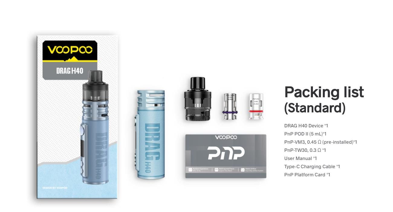 VOOPOO Drag H40 Mod Kit with PnP POD II 1500mAh 5ml 15