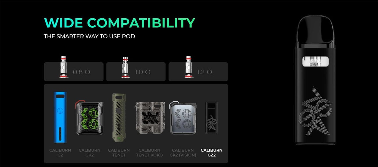 Uwell Caliburn GZ2 Pod System Kit 850mAh 2ml 9