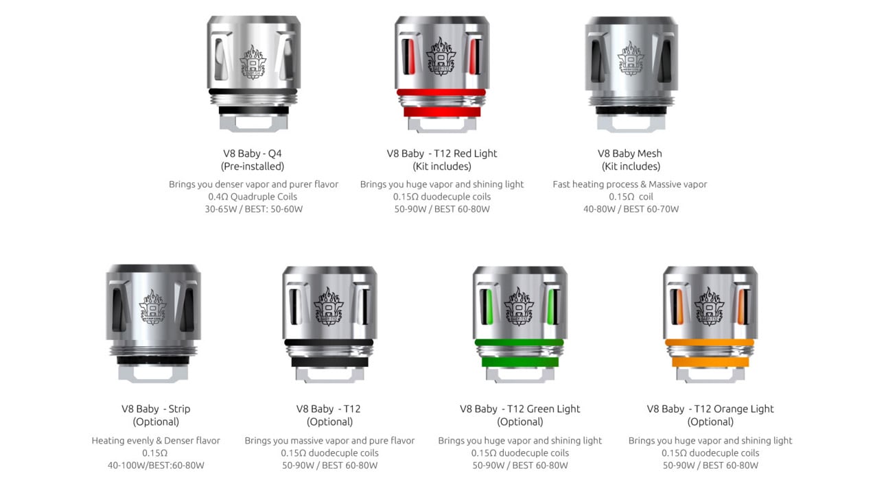 SMOK Baby Coil for Scar-mini kit, TFV9 mini Tank, Rigel Kit, Scar-18 Kit, TFV9 Tank, TFV8 Big Baby Tank, TFV8 baby Tank(5pcs/pack) 5