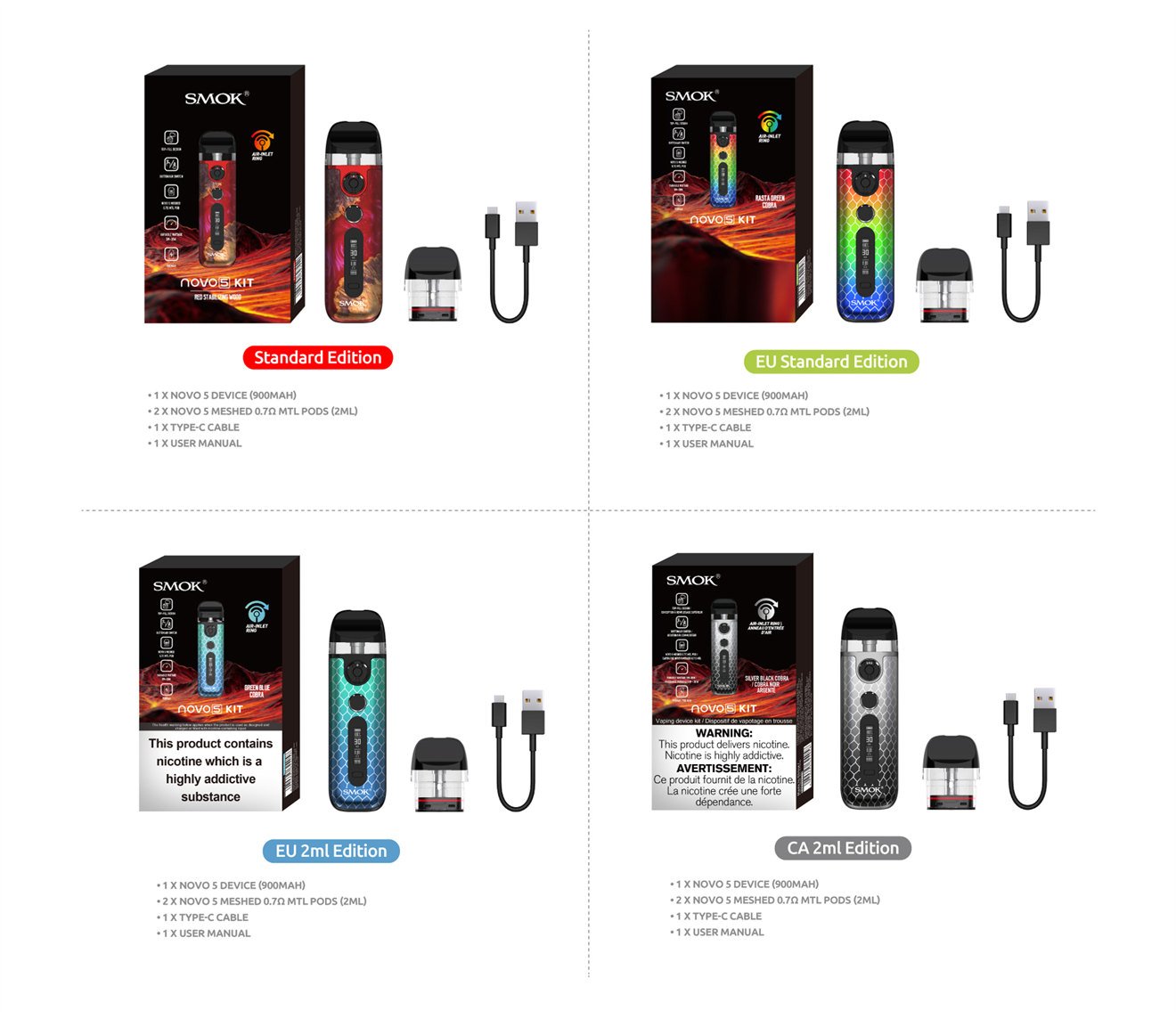 SMOK Novo 5 Pod System Kit 900mAh 2ml 3