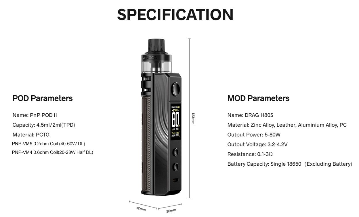 VOOPOO Drag H80S Mod Kit with PNP Pod II 5ml 13