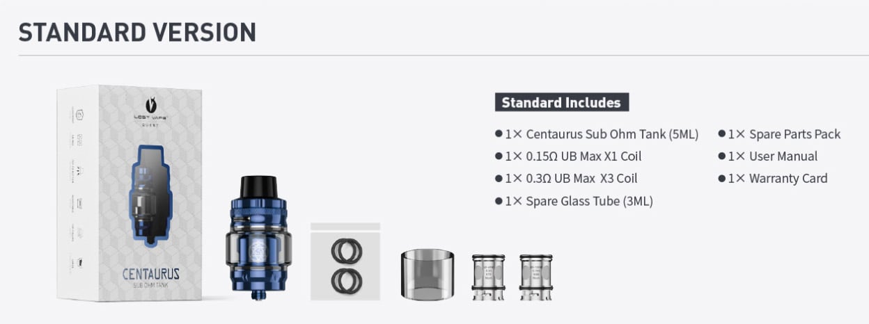 Lost Vape Centaurus Sub Ohm Tank Atomizer 5ml 8