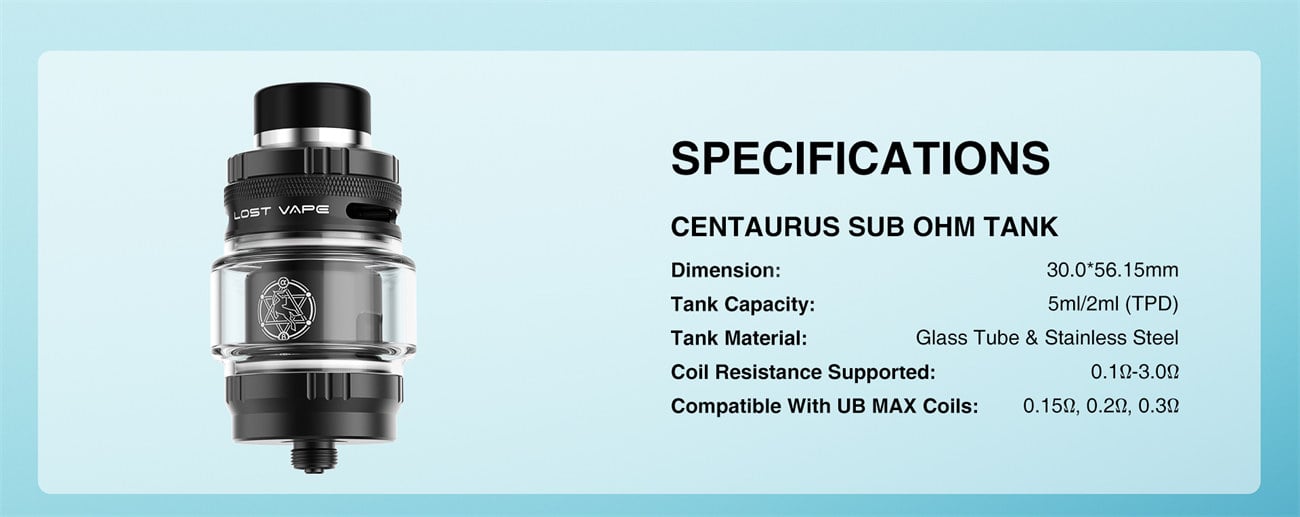 Lost Vape Centaurus N100 Mod Kit with Centaurus Sub Ohm Tank 5ml 29