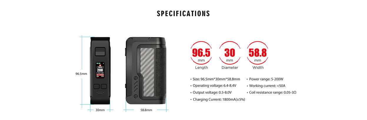 Vandy Vape GAUR-21 Dual 21700 Box Mod 200W 13