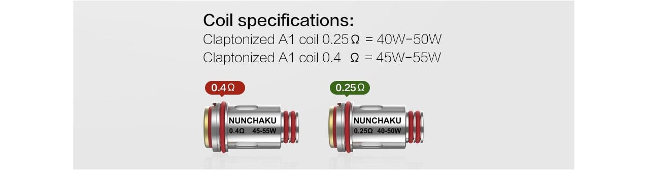 Uwell Replacement Coils (0.2ohm & 0.25ohm & 0.4ohm & 0.14ohm) for Nunchaku,Nunchaku 2 Tank Atomizer (4pcs/Pack) 1