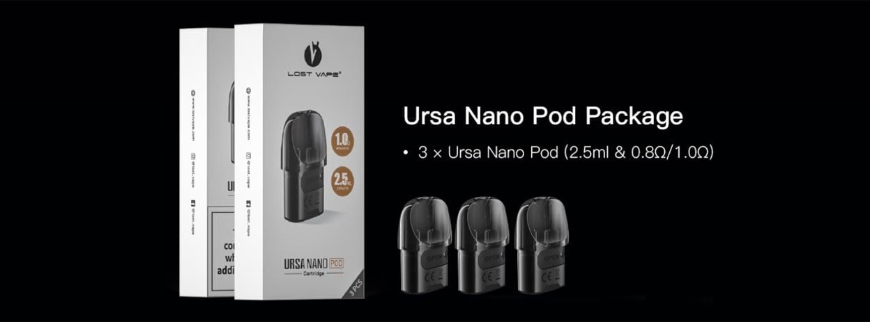 Lost Vape Ursa nano Pod Cartridge for Ursa Nano Kit / Ursa Baby Pod Kit / Ursa Pro Kit / Ursa Nano Pro / Ursa S Kit / Ursa Baby Pro Kit / Ursa Pocket Kit / Ursa Nano Air kit / Ursa Nano 2 kit 2.5ml (3pcs/pack) 4