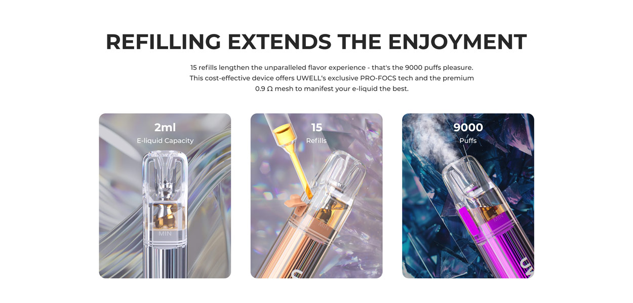 Uwell Conick R9000 Refillable Disposable Kit 650mAh 2ml 5