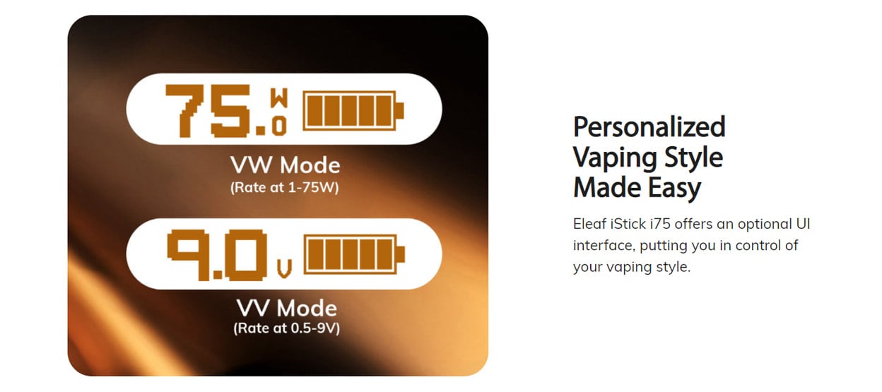 Eleaf iStick i75 75W Mod Kit with EP Pod Tank Atomizer 3000mAh 5ml 3
