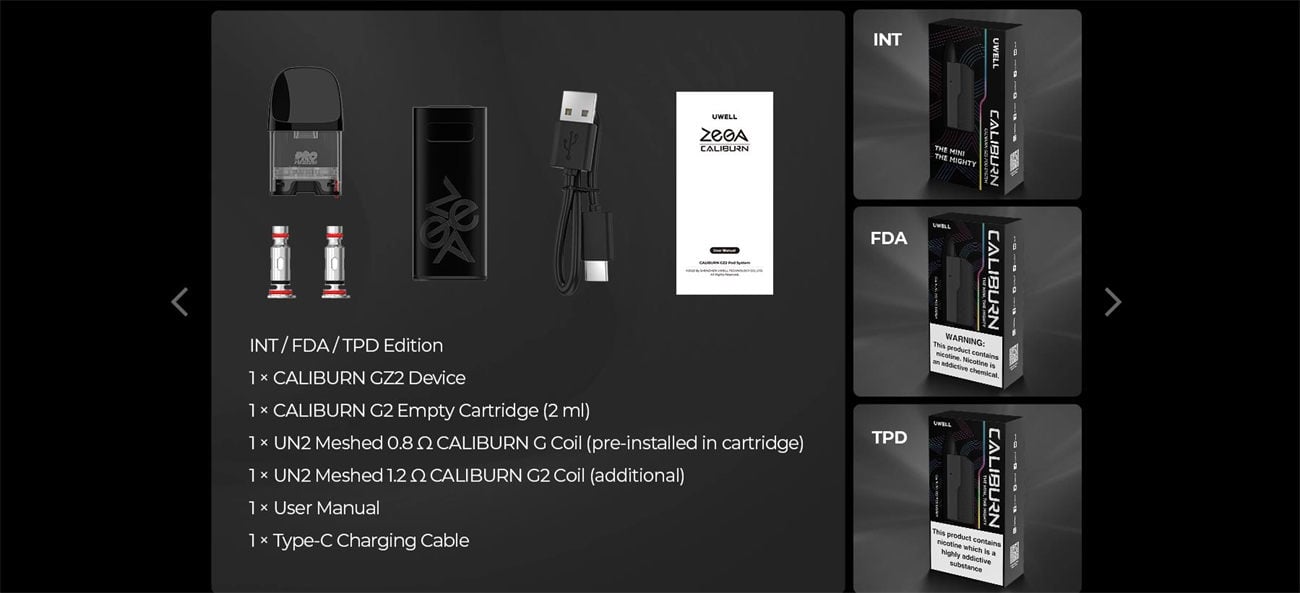 Uwell Caliburn GZ2 Pod System Kit 850mAh 2ml 13