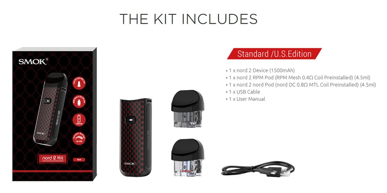 SMOK Nord 2 Pod System Kit 1500mAh 4.5ml 36