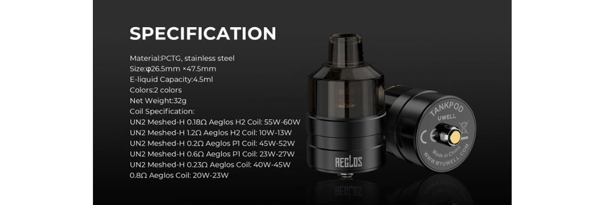 Uwell Aeglos Tank Pod with 6 Coils 4.5ml 4