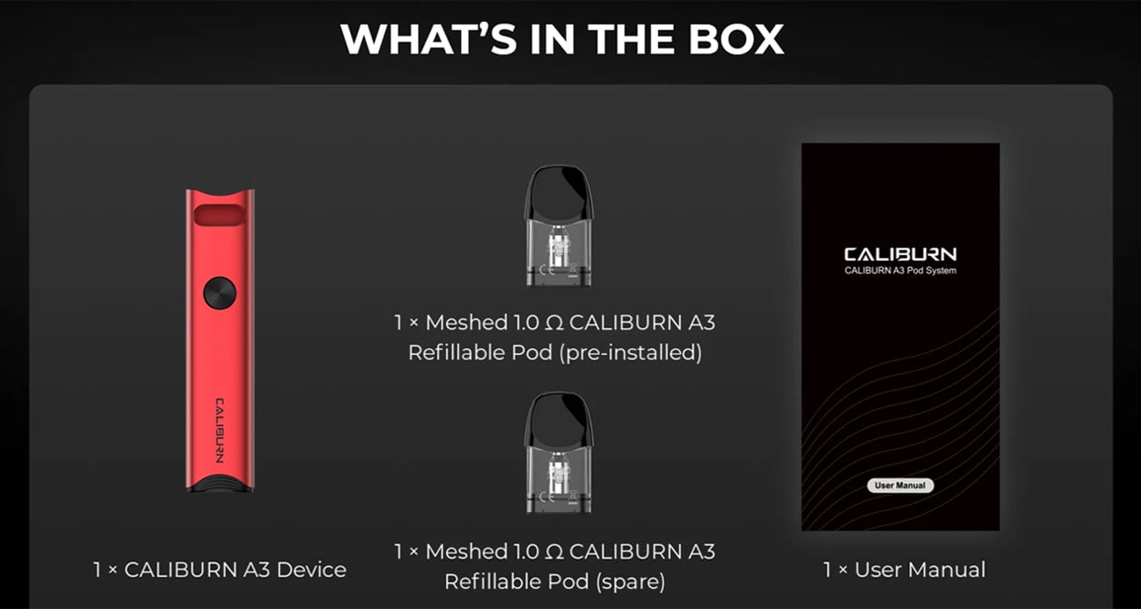 Uwell Caliburn A3 Pod System Kit 520mAh 2ml 14