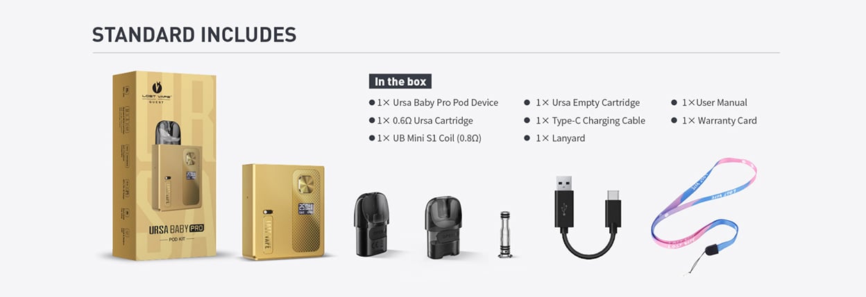 Lost Vape Ursa Baby Pro Pod System Kit 900mAh 2.5ml 11