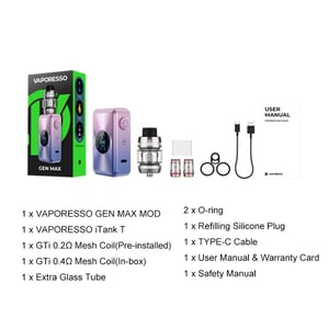 Vaporesso GEN MAX Mod Kit With iTank T Atomizer 6ml