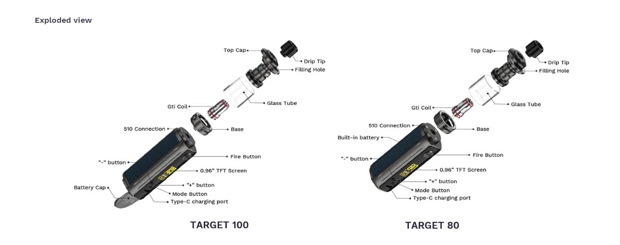 Vaporesso Target 80 Mod Kit with iTANK 2 Atomizer 3000mAh 5ml 11