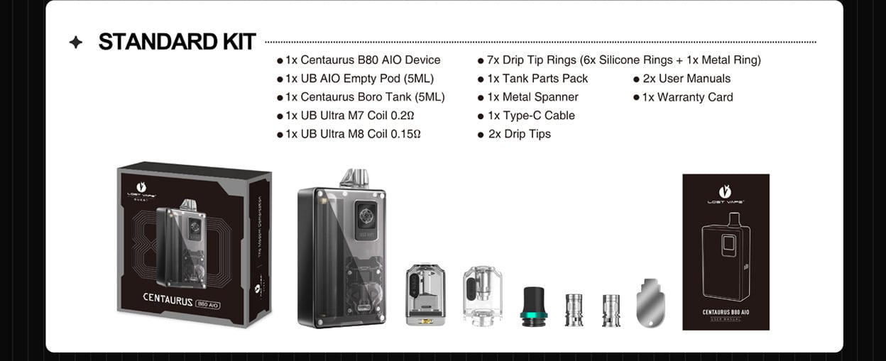 Lost Vape Centaurus B80 AIO Pod System Kit 5ml 22