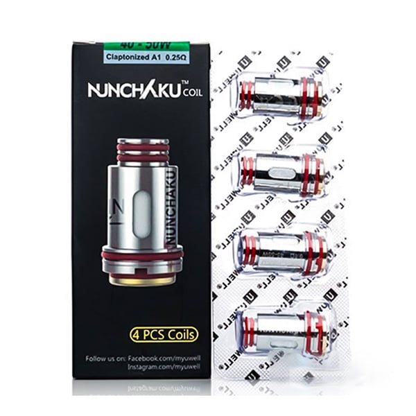 Uwell Replacement Coils (0.2ohm & 0.25ohm & 0.4ohm & 0.14ohm) for Nunchaku,Nunchaku 2 Tank Atomizer (4pcs/Pack)