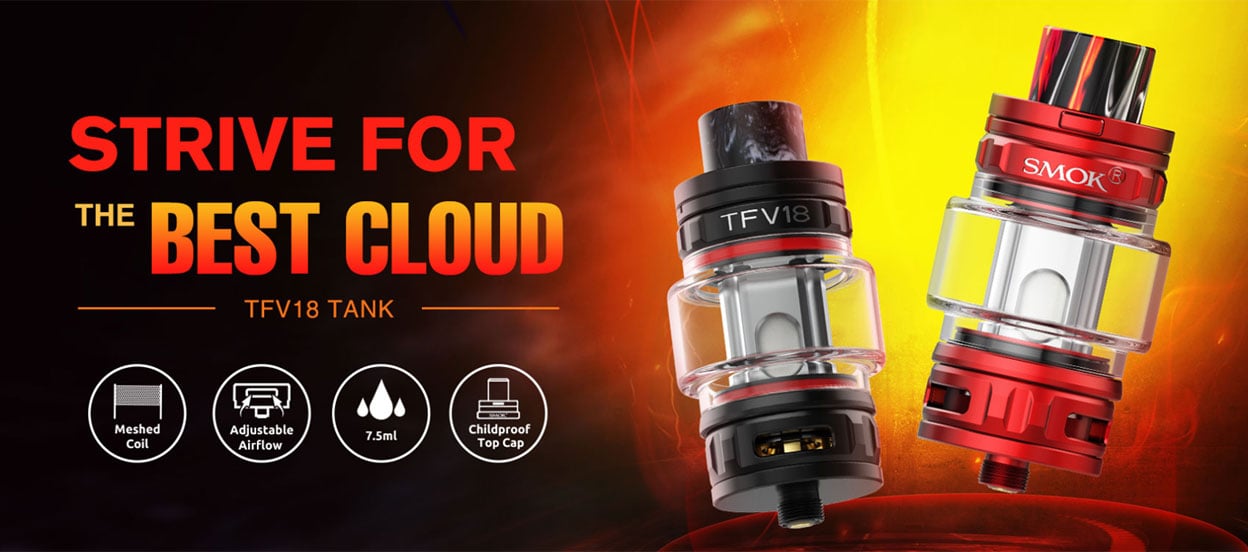 SMOK TFV18 Tank Atomizer with Child-Proof 7.5ml 1