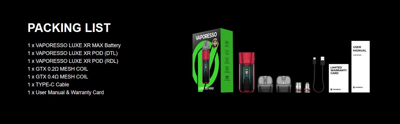 Vaporesso LUXE XR Max Pod System Kit 2800mAh 5ml 11