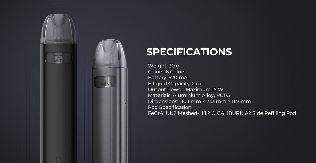 Uwell Caliburn A2S Pod System Kit 520mAh 2ml 13