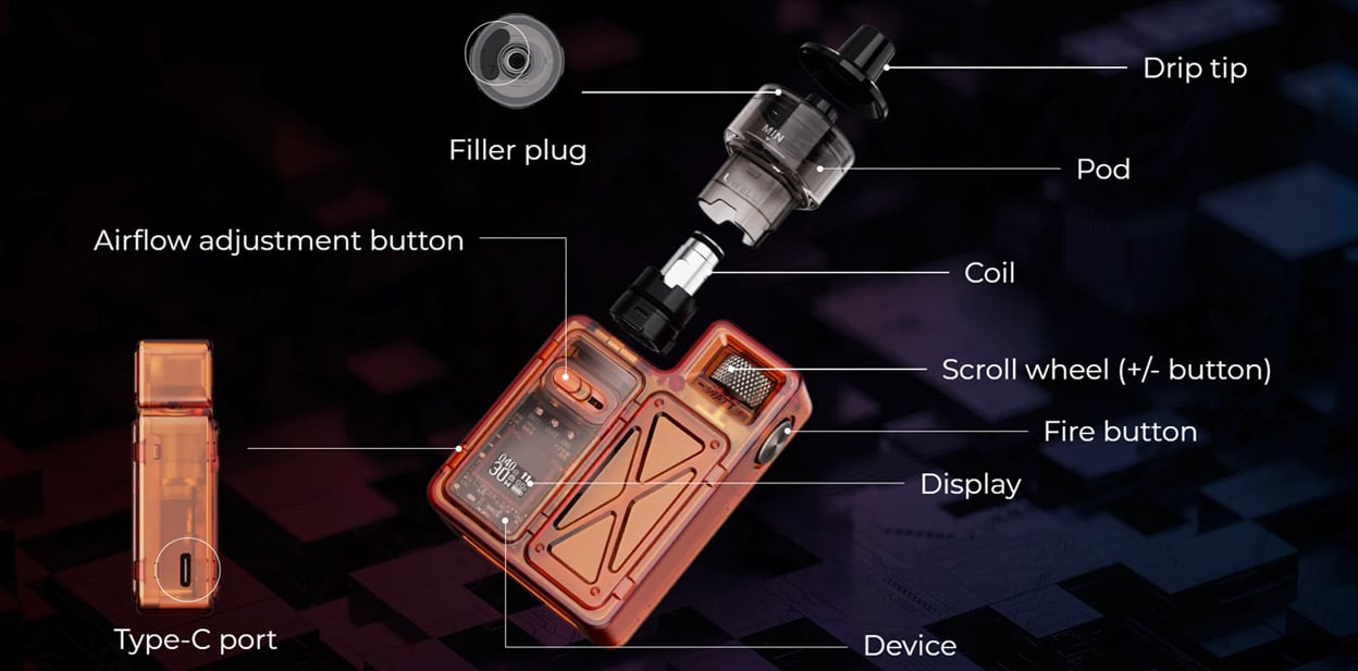 Uwell Crown M Pod Mod Kit 1000mAh 4ml 3