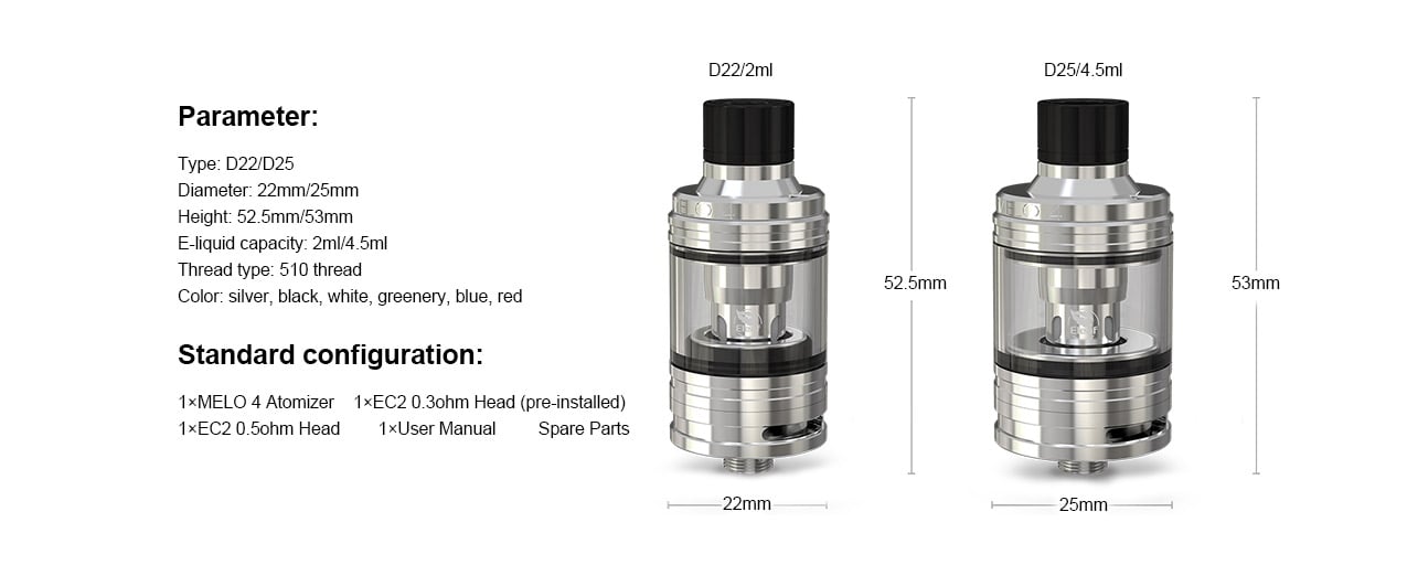 Eleaf Melo 4 D22 Tank Atomizer 2ml 2