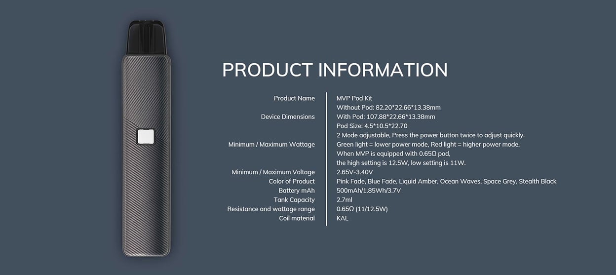 Innokin MVP Pod System Kit 500mAh 2.7ml 10