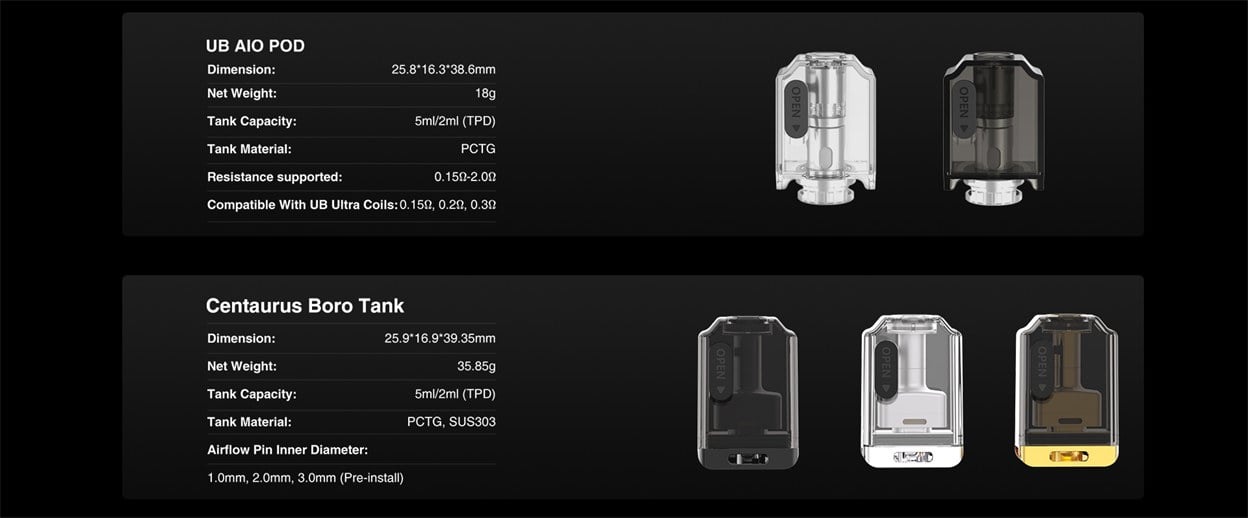 Lost Vape Centaurus B60 AIO Pod System Kit 1600mAh 5ml 21